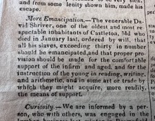 1826 Emancipation Of Family Slaves Harvard College Gymnastics Program Newspaper picture