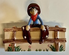 Vintage 1940s 50s ROBAUL of California Ceramic wall mount planter cowboy  picture