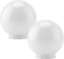 2 Pcs White Acrylic Replacement Globe, 6x6x3 inch Replacement Globe Shade picture