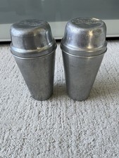 Vintage Ovaltine Aluminum Drink Shakers Lot of 2 Malted Milk Advertising Cups picture