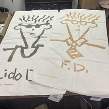 Set Of 2 VTG Estate 1985 Fido Lido Dido by Brastex Pool Beach Bath Towels 27x58 picture