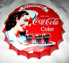 COCA-COLA COKE 3-Dimensional Metal Bottle Cap Wall Sign Decor #02d - NEW picture
