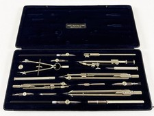 Early 1900s E.O. Richter & Co Pracision IX.P Complete Pristine Drafting Tool Set picture