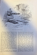 1887 England Westminster School illustrated picture