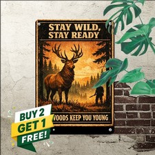 Deer Hunting Slogan Sign Vintage Hunter Never Get Old Metal Plaque 8x12 picture
