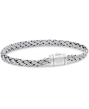 DEVATA Bali 925 Sterling Silver Double Wheat Chain Bracelet 5mm, 7.5