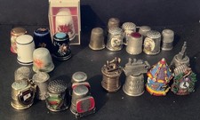 Collection of 25 Vintage Thimbles - Metal, Ceramic, Mixed sizes, Colors picture