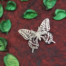 14K White Gold Over Premium Designer Butterfly Brooch Pin For MenWomenBoys/Girls picture