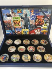 Disney/Pixar - set of 14 Gold plated coins - Beautiful Display Case And COA picture