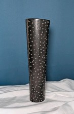 Vintage Besmo Hand-Carved Kenya Dark Slim Tapered Tall Soapstone Vase Brutalist  picture