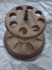 Decc Decatur Walnut Tobacco Pipe Stand Rack Turntable 8 Pipe picture