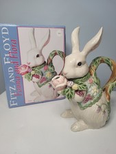 Fitz & Floyd Fauna and Flora Teapot Rabbit Bunny With Box - Excellent Condition picture