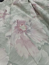 Atelier Martex BEAU RIVAGE Pink Floral On  Queen Flat Sheet Percale 100% Cotton picture