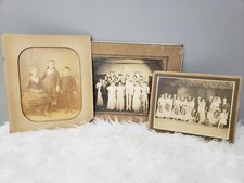 3 Beautiful Antique Framed Wedding Bridal Photograph Picture Family Bride Groom picture
