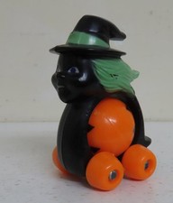 Vintage Fun World Rolling Halloween Toy: Witch w/ Pumpkin picture
