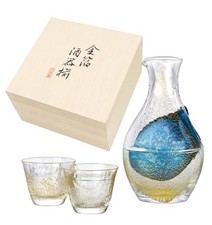Toyo Sasaki Glass Cold Sake Glass Gold Leaf Handmaid Age 13+ Collector's item picture
