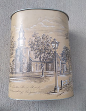 Bruton Parish Church Metal Trash Can Williamsburg Virginia CHEINCO USA Vintage picture