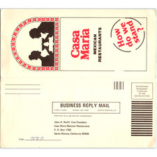 c1970s Casa Maria Mexican Restaurant Comment Card Santa Monica CA Advertising picture
