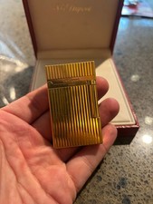 S.T. Dupont Paris Ligne 1 Gold Plated Lighter w/ Box Made in France VTG picture