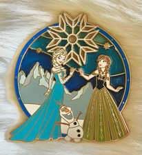 Disney Frozen Stained Glass Fantasy 4” JUMBO Pin by Stained Tales LE60 picture