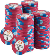 10-Gram Phoenix Professional Poker Chips Real Clay Set - Bulk Casino Chips picture