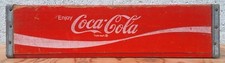 Vintage Red Enjoy Coca-Cola Wooden Soda Bottle Crate Metal Corners picture