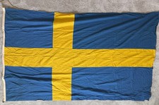 Vintage Sweden Embassy Flag 76” x 45” picture