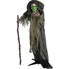 Haunted Hill Farm 5.75 ft Animatronic Skeleton Reaper Halloween Decoration ™ picture