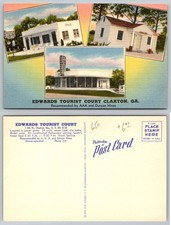 Standard Edwards Tourist Court Claxton Georgia Postcard picture