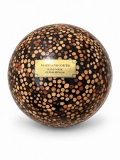 Maitland-Smith Handmade Painted Wood Abstract Sphere Art, Philippines 6” picture