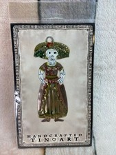 Handcrafted Mexican Tin Catrina Ornament Oaxaca Folk Art Día de los Muertos Dead picture