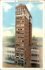 Jackson MI Reynolds Building C.T. American Art Colored c1910s Vintage Postcard picture