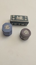 Collection Wedgewood Jasperware Trinket Boxes Lot Of 3 picture