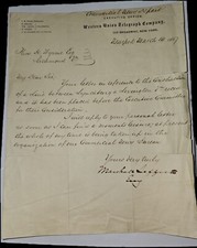 1867 Western Union Railroad Construction ALS To Virginia Politician Thomas Wynne picture