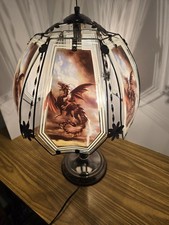 Dragon lamp Vintage OK Lighting Touch Lamp  3 Way Glass Panels. good condition  picture
