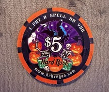 $5 Casino Chip Hard Rock Hotel Las Vegas Halloween 1999 I Put a Spell on You picture