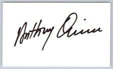 Anthony Quinn Signed Autograph Card Actor Legend Collectible picture