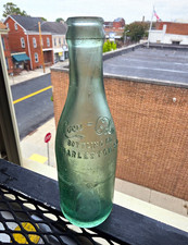 Early 1900s Coca-Cola Bottling Co Charleston SC Embossed Green Glass Soda Bottle picture