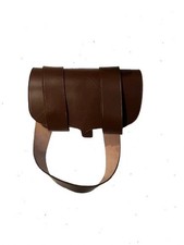 Revolutionary War-Style Brown Leather Cartridge Box with Matching Brown Shoulder picture