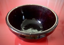 Vtg Brown  Crockery Pottery Mixing Cereal Bowl 6” picture