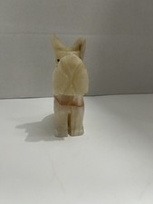 Onyx Scotty Dog Figure Hand Carved Dog Ivory Brown 5” Tall Scottish picture