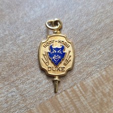 Vintage Duke University Hoof-Horn Secret Society Key Charm & Signed Letter picture