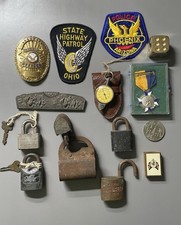 Vintage Antique Not So Junk Lot Garage Estate Collectibles Locks Patches … picture