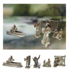 Vintage MWFP Masterworks & BKS Pewter Native American Sculptures Set of 5 picture