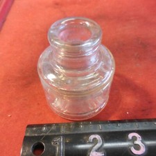 Antique SANFORD'S Round Ink Bottle Clear Glass 39 picture