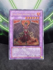 Yugioh Evil Hero Inferno Wing GLAS-EN038 Ultimate Rare 1st Edition LP picture