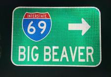 BIG BEAVER Interstate 69 route road sign 18