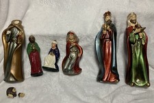 6 GREENBRIER Int'l Nativity Figures Set Porcelain Hand Painted Christmas *READ* picture