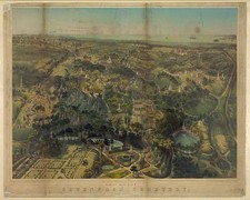 Photo:New York Brooklyn Greenwood Cemetery Bird's Eye View 1850s picture