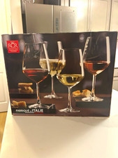 RCR Cristalleria Italiana Clear Crystal Stemmed Wine Glasses Set of 6 picture